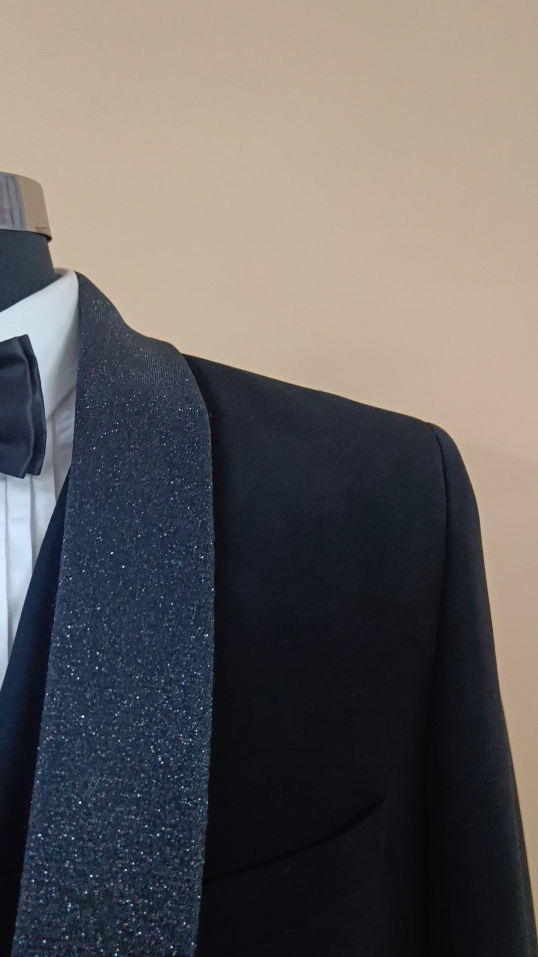 Buy Wedding Outfits Black Three Piece Tuxedo Shiny Lapel Set - Buyweddingoutfits