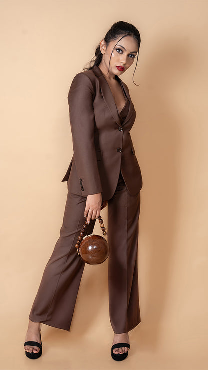 Custom Women's Pant Suit - Brown | BWO
