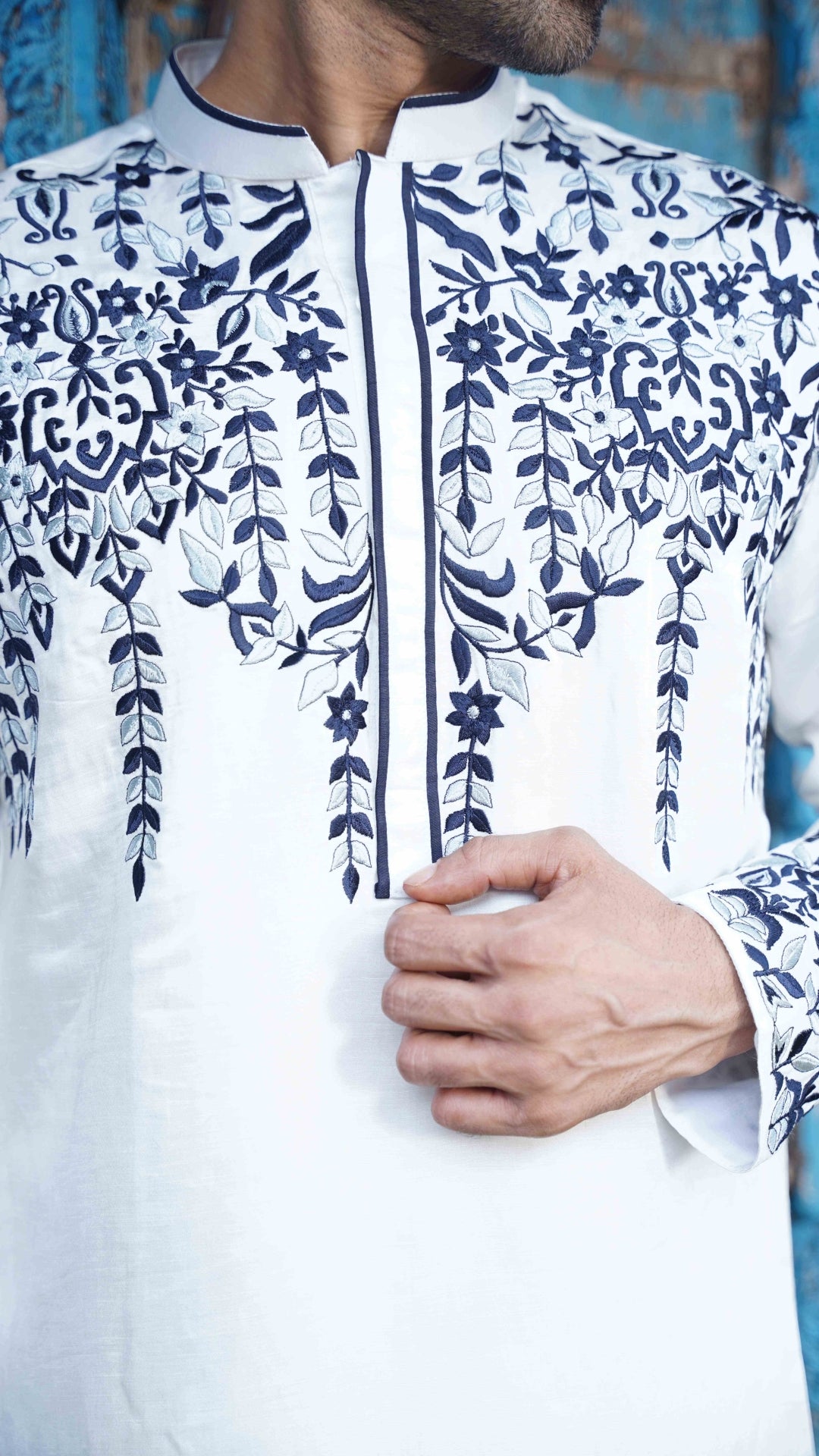 White Embroidered Kurta for Men | BWO by Smit Pithadia