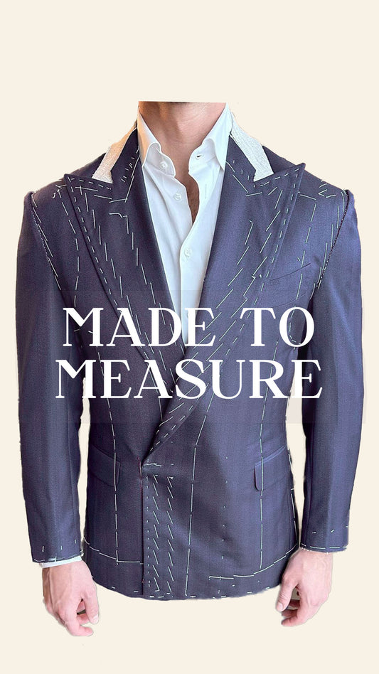 Custom Men's Double-Breasted Blue Suit in Denim Shade - Crafted in Terry Rayon by BWO